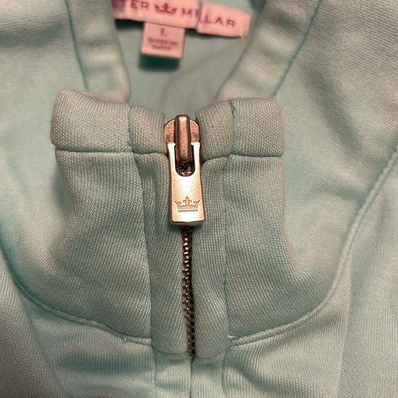 PETER MILLAR women’s size large light blue long sleeve 100% cotton fulll zip  up - Picture 10 of 10